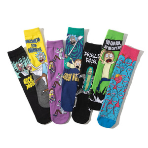 2022 vente en gros de haute qualité Design drôle Calcetines coton équipage dessin animé Animal logo personnalisé Anime hommes décontracté Comics chaussettes folles - Product Image 3