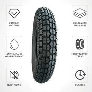 Pneus de moto sur mesure 350-8 T65 à bande de roulement diagonale, pneus de rallye à stabilité latérale pour les voyages en safari et les expéditions en zone aride. - Product Image 2