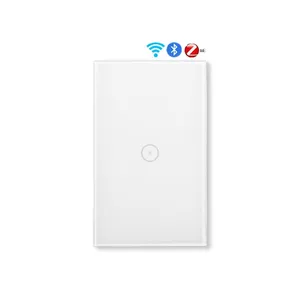 With Alexa Google Assistant AU US 1Gang Light Switch for Smart Home WiFi Zigbee Glass Touch Panel Smart Wall Switches