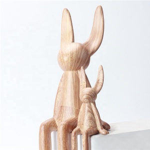 Bricolage <span class=keywords><strong>pour</strong></span> articles cadeaux Décoration intérieure contemporaine Ornements Grain de bois <span class=keywords><strong>Lapin</strong></span> assis Résine Décoration Artisanat - Product Image 4