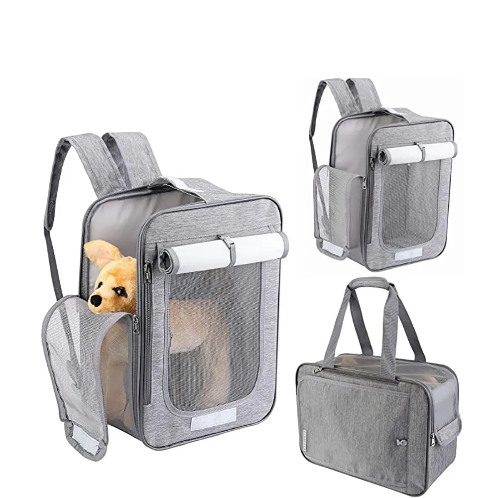Custom Multi-Function Lightweight Comfortable Breathable Foldable Pet Backpack Carrier Bag