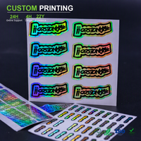 Feuille d'autocollants holographiques personnalisés découpés à la forme, en PET, avec estampage à chaud laser, lettres, chiffres, étiquettes de bagages, impression en gros