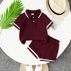 Conjunto <span class=keywords><strong>de</strong></span> Camiseta Polo <span class=keywords><strong>de</strong></span> Punto Acanalado y Pantalones Cortos para Niños y Niñas, Estilo Preppy, <span class=keywords><strong>Ropa</strong></span> Casual <span class=keywords><strong>de</strong></span> Verano <span class=keywords><strong>de</strong></span> 2 Piezas, Venta al Por Mayor - Product Image 4