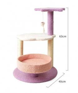 Kinghon Torre rascadora para gatos de sisal, poste rascador, casa de juegos para mascotas - Product Image 2