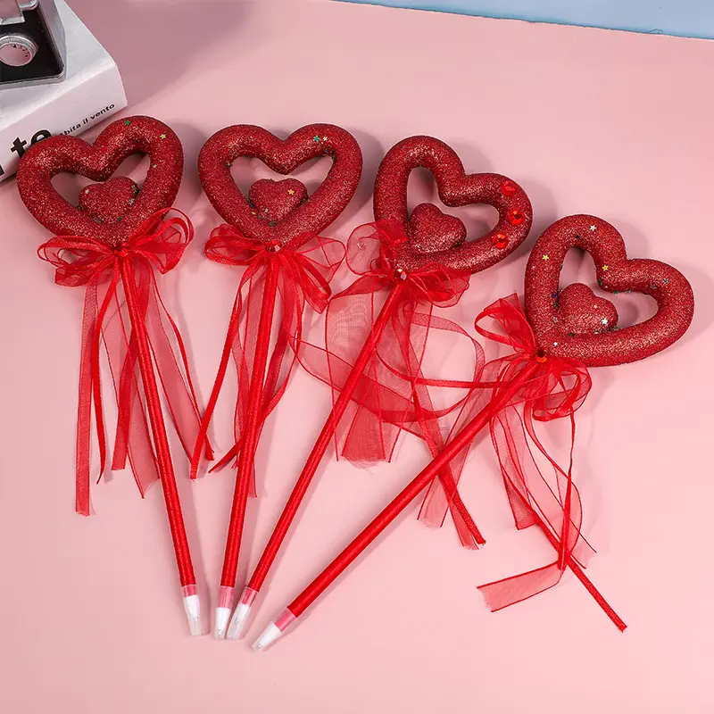 Quà Tặng quảng cáo ruy băng Đỏ tình yêu bút bi valentine's day personality Heart Ballpoint Pen