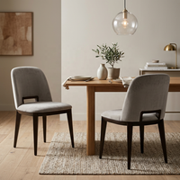 Chaise de salle à manger rembourrée à dossier creux de style nordique, chaise d'appoint en velours pour la maison, l'hôtel, le café