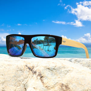 Gafas de sol hechas a mano con logotipo personalizado 2025, gafas de sol de bambú con montura cuadrada de tendencia, gafas deportivas UV400 con patillas de bambú, gafas de sol - Product Image 4