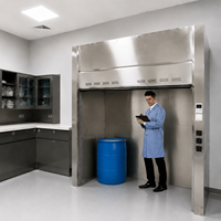 Campana de extracción de gases con conductos de acero inoxidable 304 de VAV Chemistry para laboratorio de centro de I+D empresarial