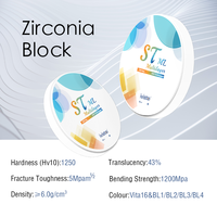 Disco de Zirconia IVISTA ST-ML Blanco de 43% de Translucidez y 1200MPa, Económico y de Color Real, para Laboratorio Dental CAD CAM