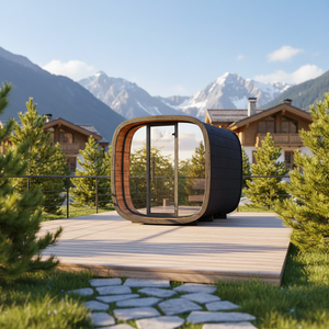 New style outdoor traditional steam electric <b>heater</b> panoramic view <b>small</b> sauna wooden resort house for Changing rooms - Product Image 1