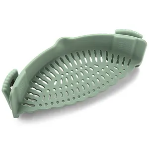 New Color Sink Drain Strainer Fits Pot And Pasta Spaghetti Vegetable Kitchen Silicone Snap Clip On Strainer Colander With 2 Clip