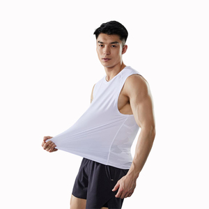 Camicia senza maniche traspirante <span class=keywords><strong>con</strong></span> ricamo <span class=keywords><strong>con</strong></span> logo personalizzato in Spandex <span class=keywords><strong>da</strong></span> palestra canottiere traspiranti <span class=keywords><strong>da</strong></span> <span class=keywords><strong>uomo</strong></span> - Product Image 2