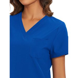 FOXA Women's Scrub Set V-Neck <b>Top</b> Cargo Pants 12 Pockets Hospital Uniforms - Product Image 4