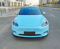 3 pièces Spoiler de pare-chocs avant, Accessoires extérieurs, Lame avant, Pare-chocs, Aile avant, Kit carrosserie pour Tesla Model Y 2021-2024