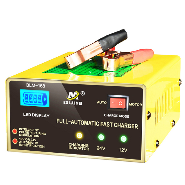 Motorcycle Car Battery Charger 12v 24v Automatic Intelligent Start Stop Pulse Repair Battery Charger for General Batteries