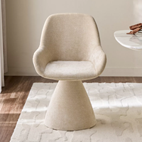 Fauteuil de salon moderne à base pivotante, rembourré, élégant, en tissu doux, pour salon, chambre à coucher, hôtel