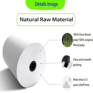 Factory Wholesale 57x40mm 80x80mm Cash Bank Register Receipt Paper Roll Thermal Paper Rolls For ATM