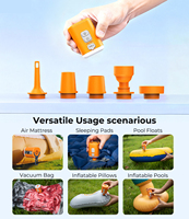 Mini pompe à air ultralégère 4-en-1 5.0kPa haute pression, gonfleur et dégonfleur, lampe de camping, pour tapis de couchage et flotteurs de piscine, en plastique, 1600mAh