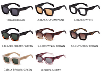 Lunettes de soleil carrées STORY STY28080M TR90 avec branches à insert, monture épaisse et tendance, unisexe, personnalisables avec logo