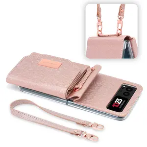 VIETAO Premium Leather Phone Case For Motorola Razr 40 With Hand Strap Girls Fashion Card Wallet Phone Case For Motorola Razr40