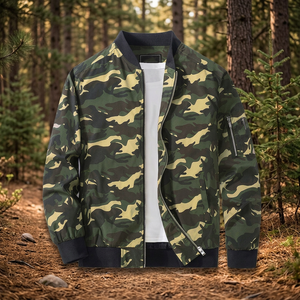 Veste de style universitaire personnalisée de luxe noire à col mandarin, style streetwear, pour homme, hiver, fermeture éclair tissée, imperméable et respirante - Product Image 2