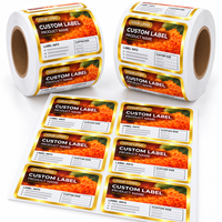 Étiquette alimentaire personnalisée en rouleau, autocollante, imperméable, de qualité alimentaire, imprimée pour l'emballage de bocaux et de bouteilles, conforme à la FDA