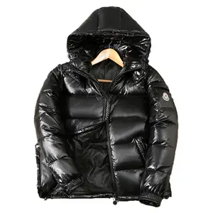 Men's Hooded Shiny Cotton Padded Jacket Bubble Puffer Winter Warm Outwear Coat