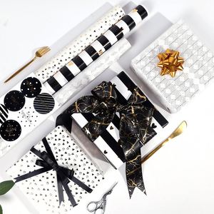 High Quality Wholesale 80g Birthday Hot Stamping ArtPaper <b>Tissue</b> 43*300cm Gift Luxury Custom Packaging <b>Wrapping</b> <b>Paper</b> Roll - Product Image 1