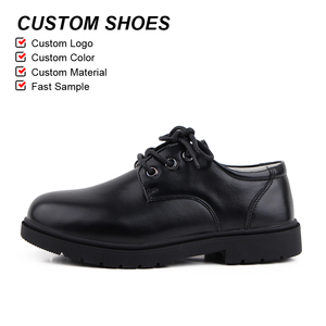 VEILISR Chaussures en cuir verni brillant personnalisées pour <span class=keywords><strong>garçon</strong></span> Chaussures habillées noires pour enfants au design personnalisé Chaussures d'école pour garçons, fête, mariage et étudiants - Product Image 1