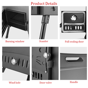 OEM al aire libre plegable de acero inoxidable barbacoa parrillas portátil Picnic madera carbón Faggot estufa de Camping - Product Image 5