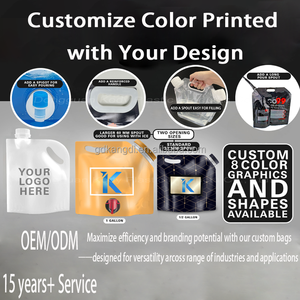 Sacs <span class=keywords><strong>de</strong></span> boisson 5L avec poignée pochette debout réutilisable personnalisée transparente pochette à eau <span class=keywords><strong>sac</strong></span> en plastique pour vin boisson eau boisson - Product Image 5