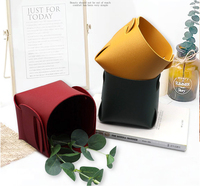Porte-pinceaux de maquillage en cuir PU pour bureau, pliable, organiseur de stylos pour la maison, boîte de rangement pour petits objets