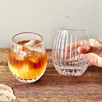Vertikale Eiförmige Glas-Tasse im Ins-Stil Hochästhetische Latte-Kaffeetasse Großvolumige Saft-Trinktasse für Zuhause und Café