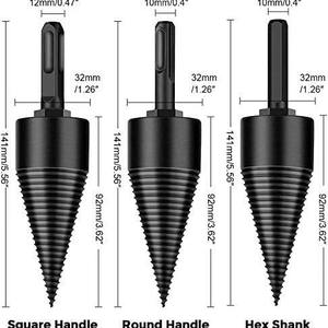 Emagi Foret à fendre le bois 92 mm, en acier, avec tige ronde, pour la maçonnerie et le fendage du bois - Product Image 1