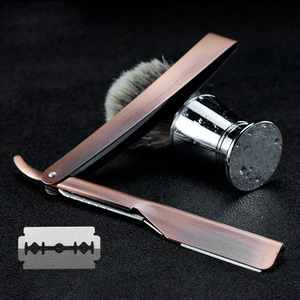 <span class=keywords><strong>Grossiste</strong></span> Classic Bronzer Porte-couteaux de sécurité <span class=keywords><strong>Coiffeur</strong></span> Barbe Rasage Salon professionnel Barber Rasoir à bord droit - Product Image 1