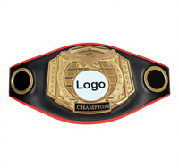 Ceinture de championnat de boxe avec logo personnalisé, plaques métalliques et sangle en cuir, durable, professionnelle, taille adulte unisexe