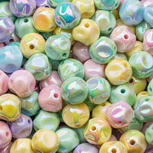 ลูกปัดอะคริลิคแบบรูตรงเคลือบ AB สีทึบสร้อยข้อมือสำหรับใส่โทรศัพท์แบบ DIY สร้อยข้อมือสร้อยคอประดับด้วยลูกปัดหลวม - Product Image 1