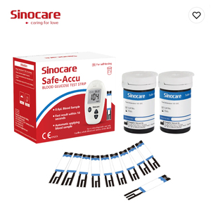 เครื่องวัดระดับน้ำตาลในเลือด <span class=keywords><strong>Sinocare</strong></span> Safe Accu พร้อมระบบเสียงพูด ไม่ต้องใช้รหัส  50 แผ่นทดสอบ - Product Image 1