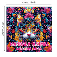 Livre de coloriage animalier pour adultes, 24 pages d'illustrations aquatiques à gribouiller, couverture en papier cousue pour soulager le stress
