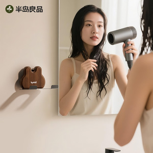 Bydoll Wall Mounted Hair Dryer Rack Matte White Punch Free For Bathroom Use - Product Image 2