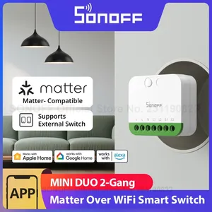 Interruptor Inteligente WiFi SONOFF MINI DUO de 2 Canales, MINI-2GS, Control de Carga Dual, Modo de Relé Desmontable, Compatible con Alexa y Google Home - Product Image 2