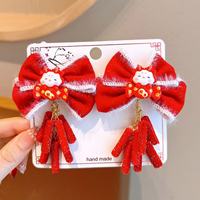 Kinder Red Bow Haars pange Kopf bedeckung Sweet Girl Haars pange für kleine Mädchen Baby festliche Neujahr Haarschmuck