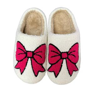 2025 lazo rosa venta al por mayor cálido Hogar <span class=keywords><strong>Casa</strong></span> lindo dormitorio <span class=keywords><strong>zapatillas</strong></span> <span class=keywords><strong>baratas</strong></span> para mujer y <span class=keywords><strong>hombre</strong></span> - Product Image 2
