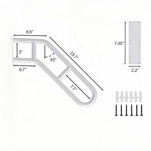 Jinsheng U-Shaped <b>White</b> Wall-Mounted Grab Bar Anti-Slip Safety Bathroom Toilet Handrail Metal - Product Image 4
