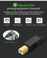 Cable USB Tipo C a USB 2.0 Tipo-B para Impresora y Escáner, Cable USB Cuadrado, Cable Digital para Transferencia de Datos para Impresora, Impresión Rápida
