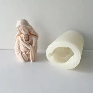 3D формы «сделай сам» для свечей «Дева Мария», «Мама и ребенок», подарок ручной работы, мыло, полимерная глина, пластырь, формы для эпоксидной смолы