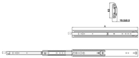 Glissières télescopiques robustes 53 mm à roulement à billes, verrouillables, à extension complète 3 volets, capacité de charge 113 kg, silencieuses, en plaque de zinc, légères, pour extérieur
