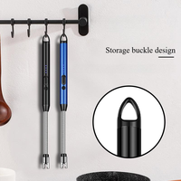 Briquet DEBANG en gros d'usine, à long manche, de sécurité, rechargeable, coupe-vent, écologique, avec allumage réglable à 360 degrés, en zinc