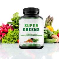 Marque privée Greens Superfood Mélange de jus en poudre avec spiruline Chlorella Blé Herbe Kale