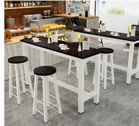 Nouveau design moderne en bois Maison Cuisine Hôtel Restauration rapide Tables de restaurant Hauteur Table de bar et tabourets